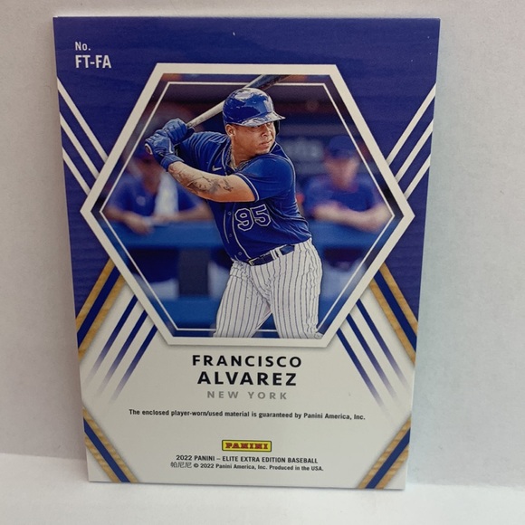 2022 Elite Extra Edition Francisco Alvarez Mets Future Threads #FT-FA (MISC7) - Picture 2 of 2